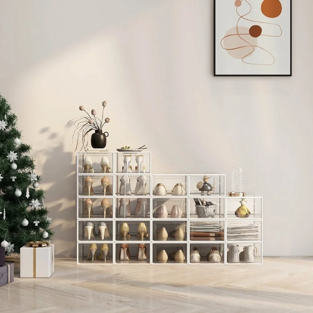 Plastic Stackable Transparent Shoe Cabinet
